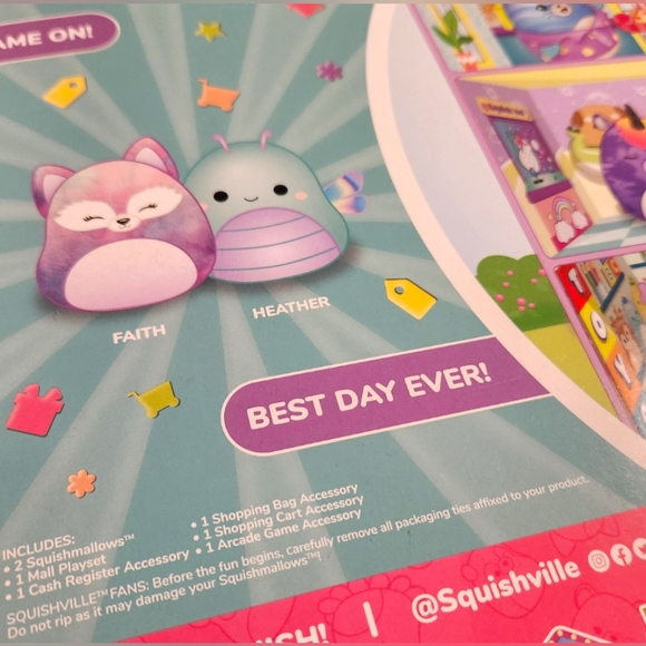 🔥REDUCED🔥NIB RARE SQUISHMALLOWS SQUISHVILLE MALL PLUSH PLAYSET - Picture 4 of 9